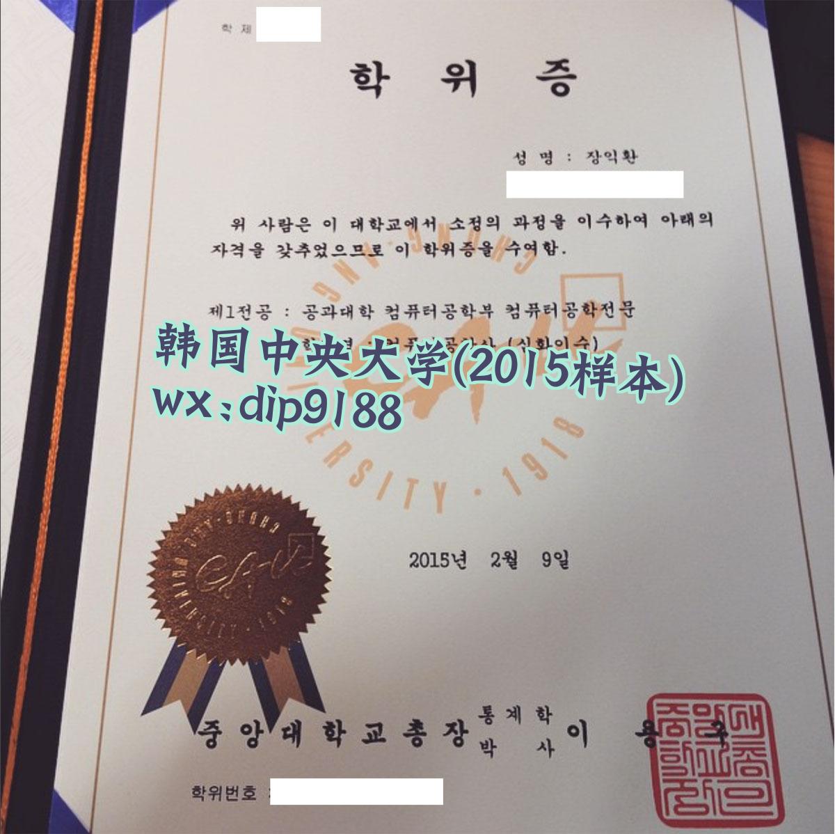 韩国中央大学学历2015毕业证样本图