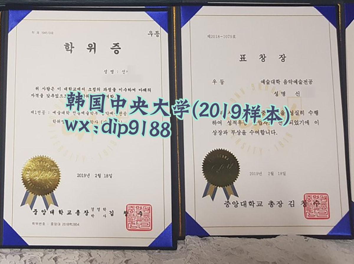 韩国中央大学学历2019毕业证样本图