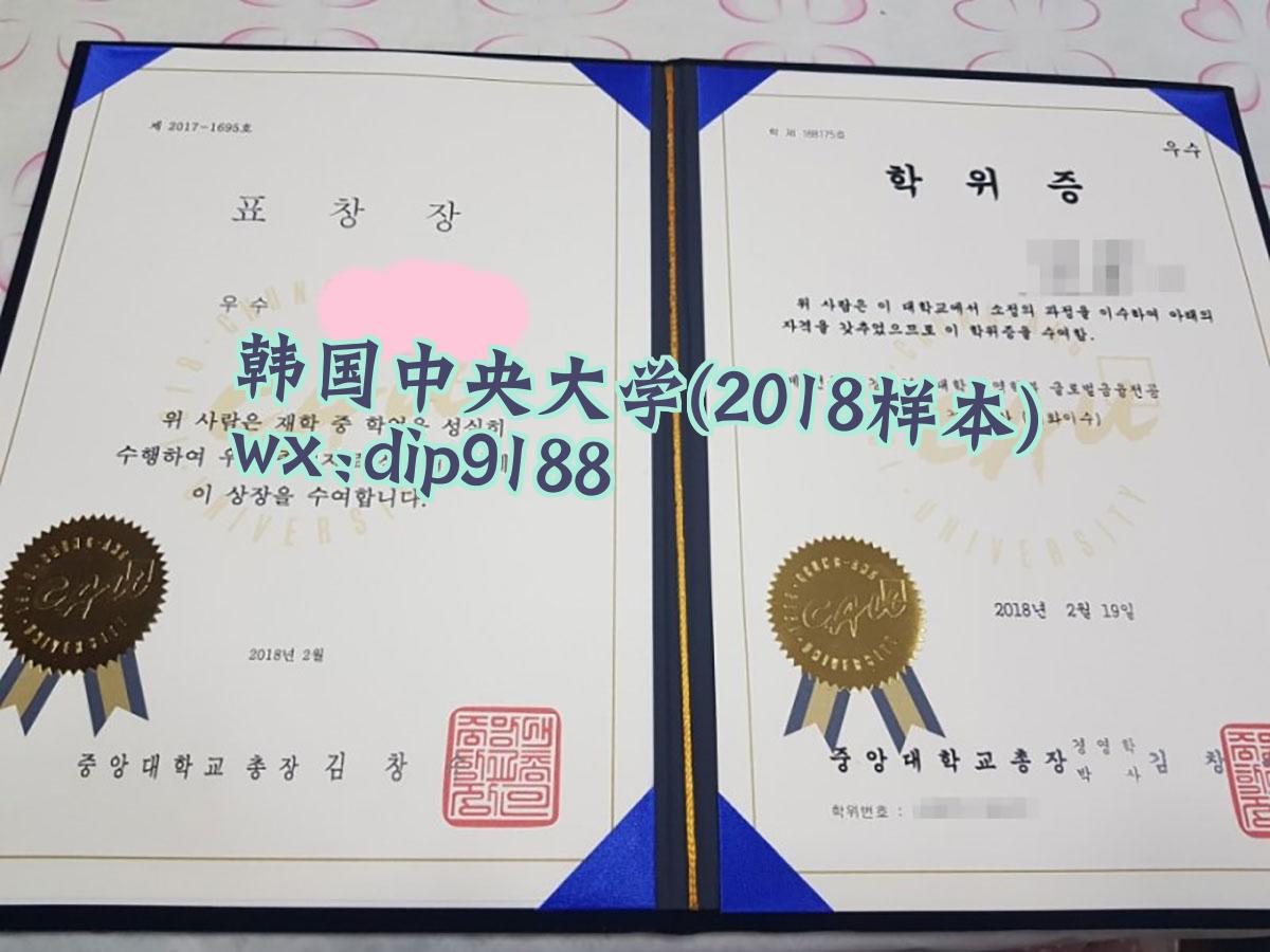 韩国中央大学学历2018毕业证样本图
