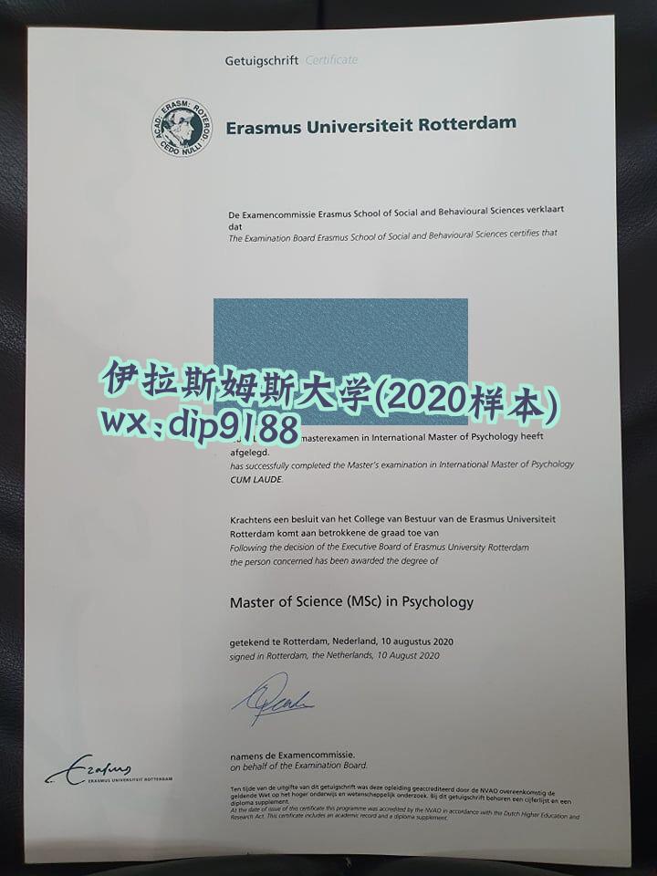 伊拉斯姆斯大学学历2020毕业证样本图