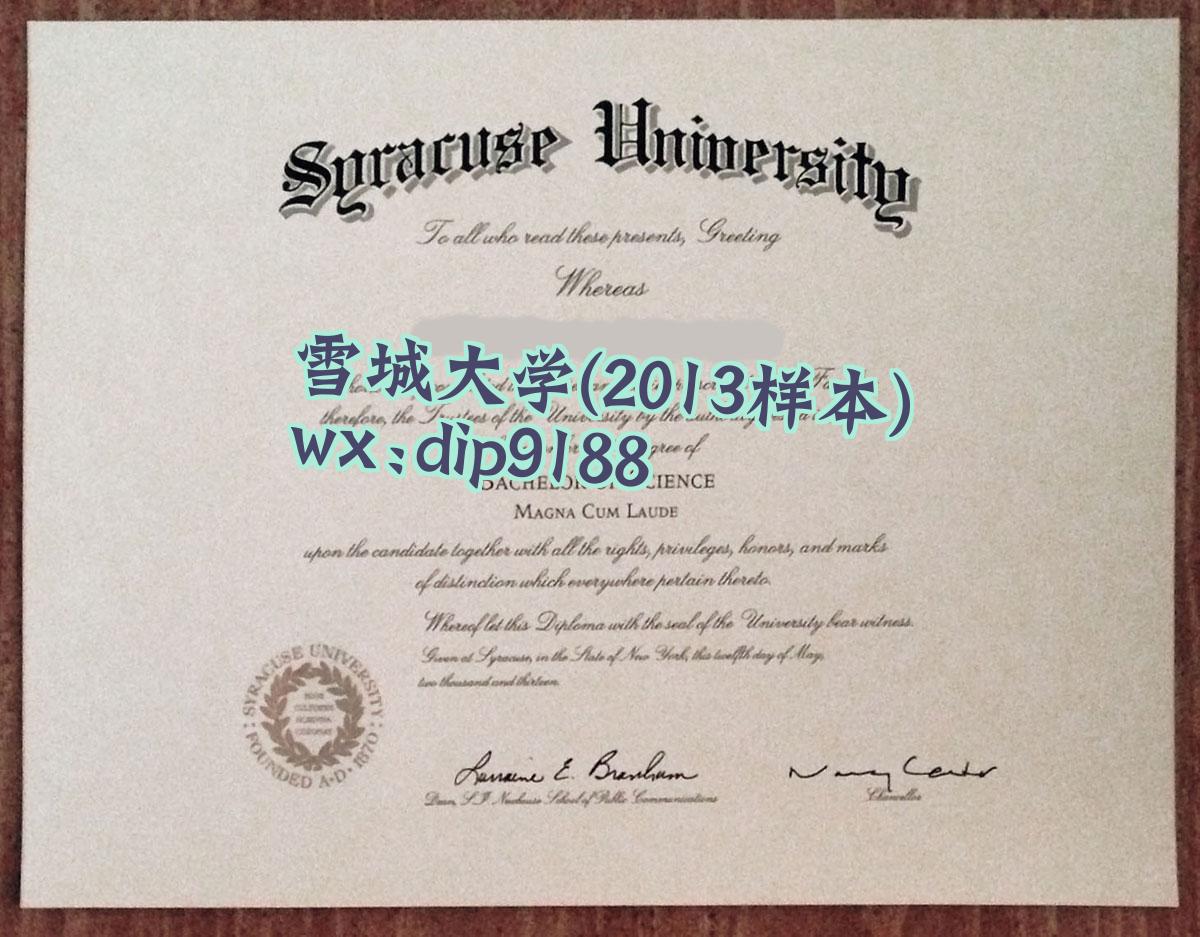 雪城大学学历2013毕业证样本图