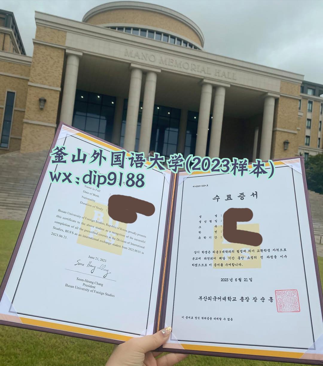釜山外国语大学学历2023毕业证样本图