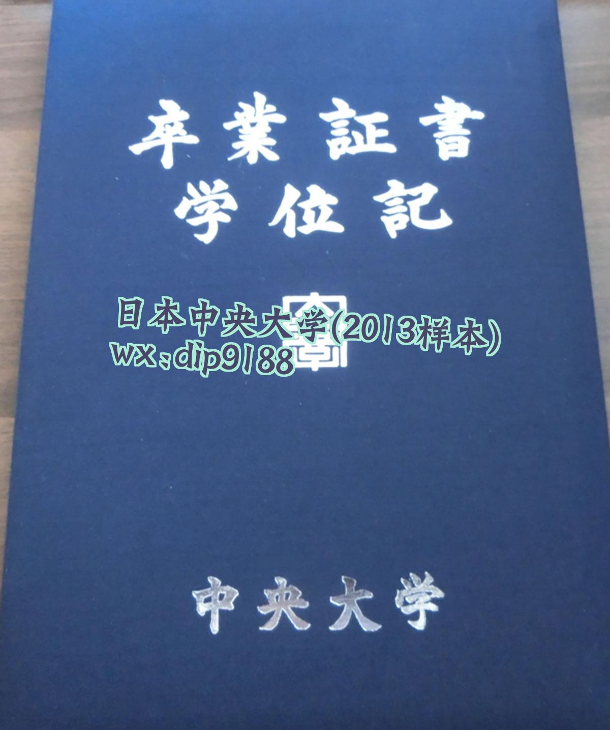 日本中央大学学历2013毕业证样本图
