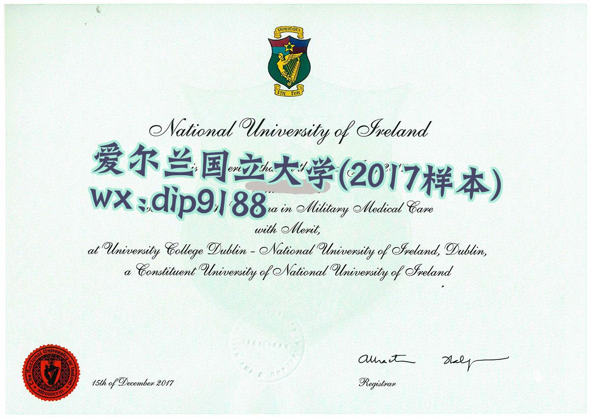 爱尔兰国立大学学历2017毕业证样本图