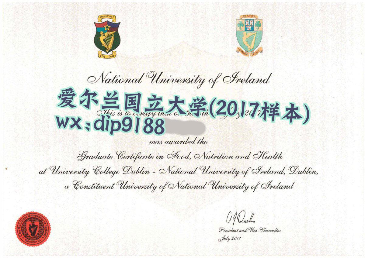 爱尔兰国立大学学历2017毕业证样本图