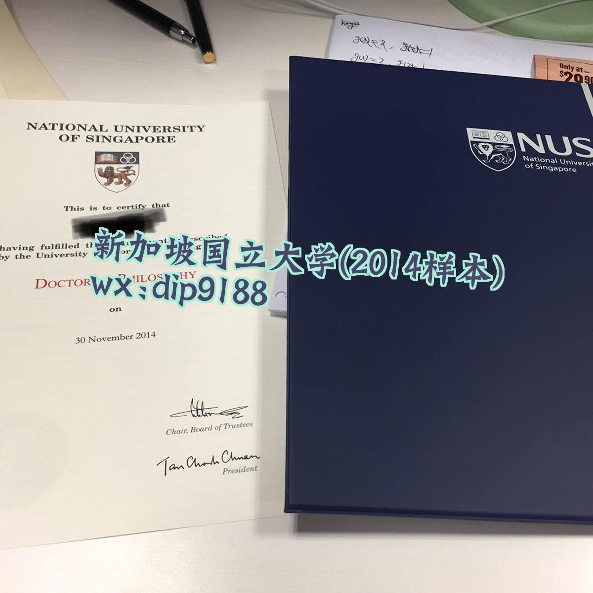 新加坡国立大学学历2014毕业证样本图