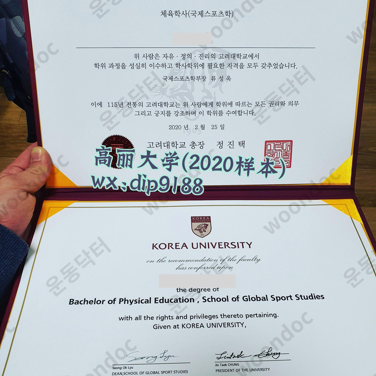 高丽大学学历2020毕业证样本图
