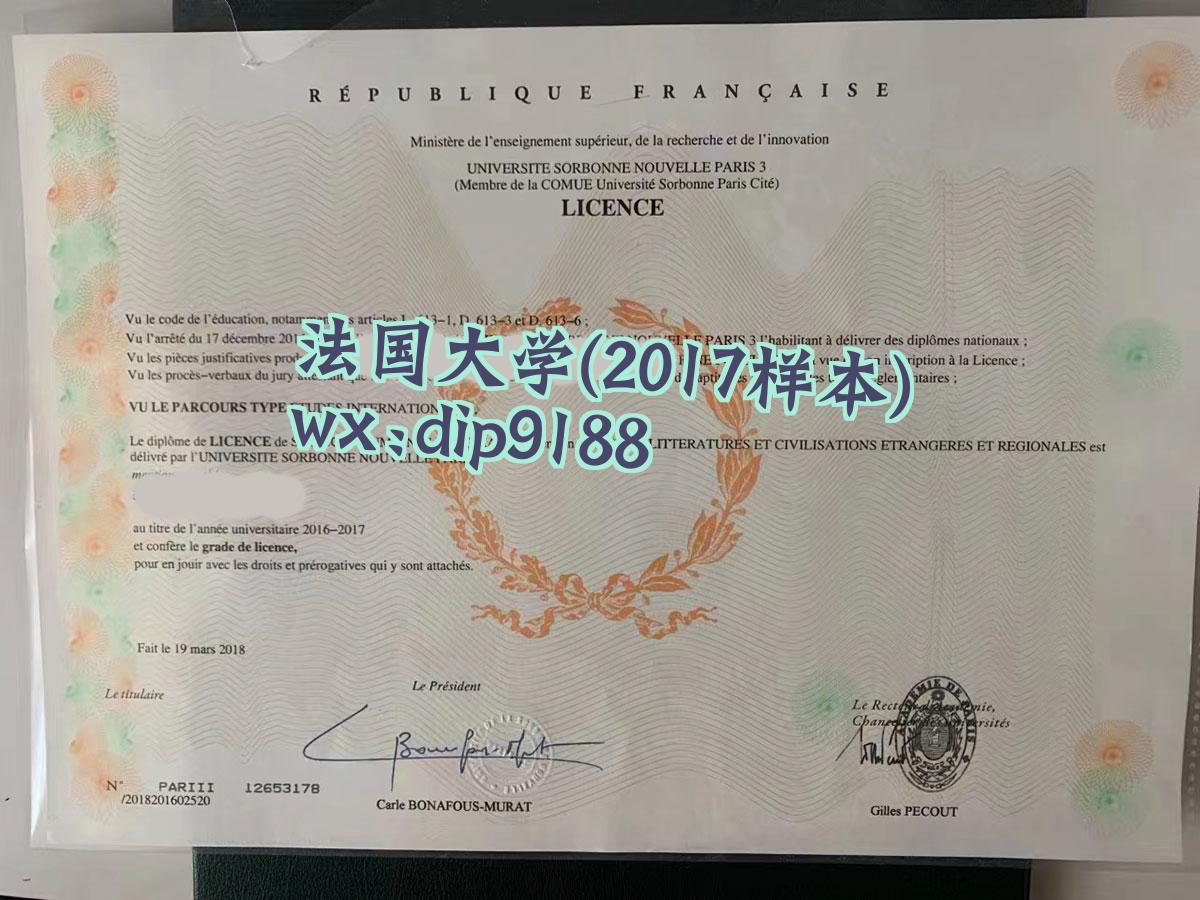 法国大学学历2017毕业证样本图