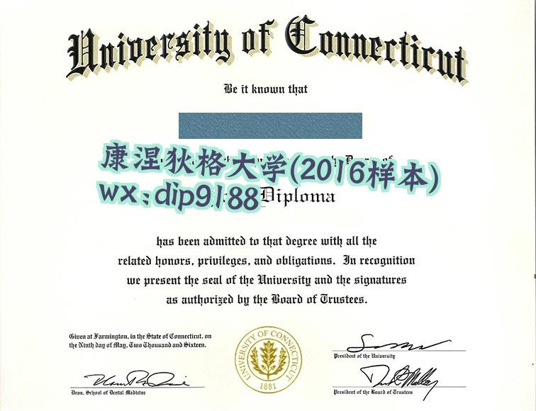 康涅狄格大学学历2016毕业证样本图