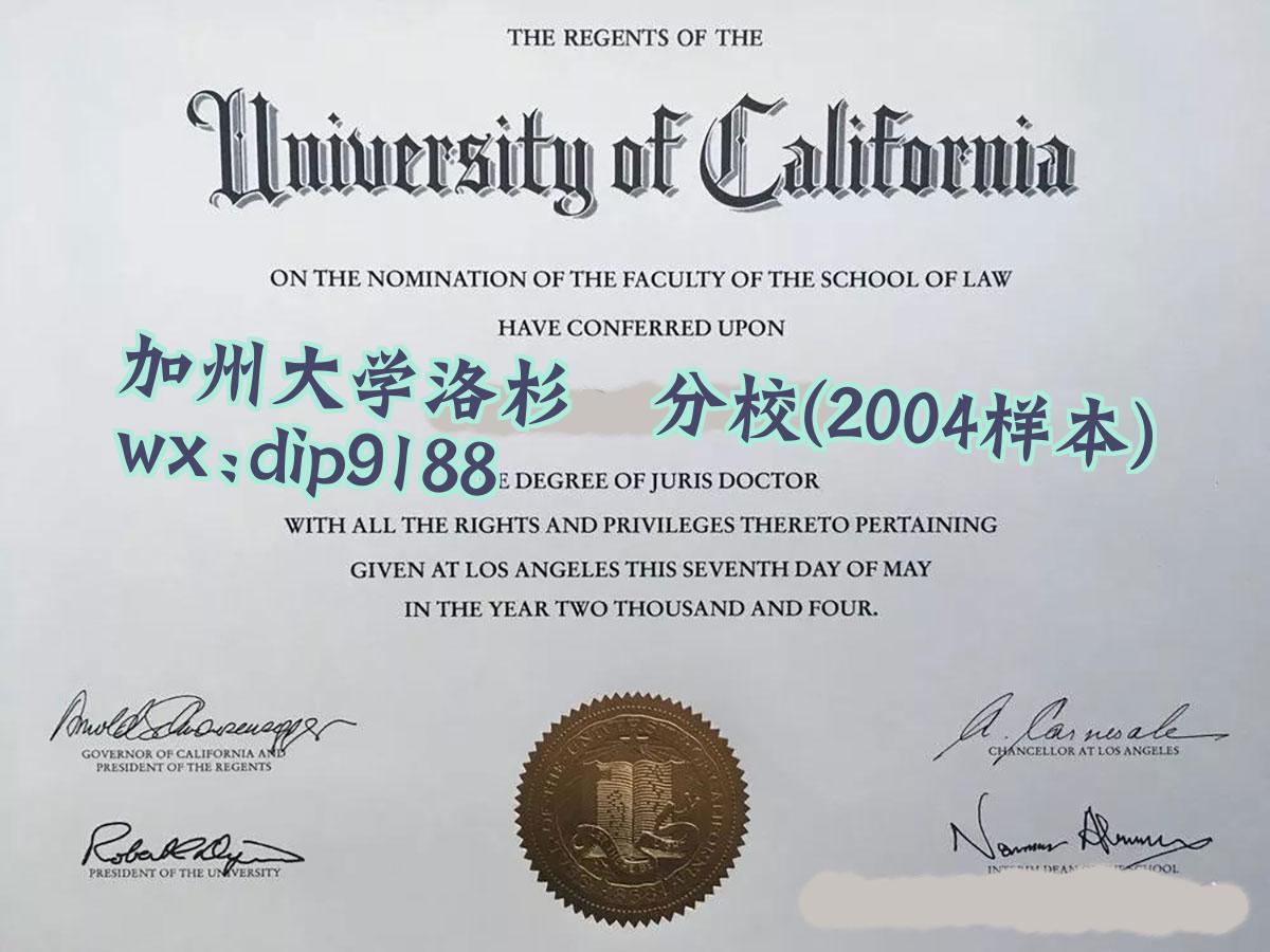 加州大学洛杉矶分校学历2004毕业证样本图
