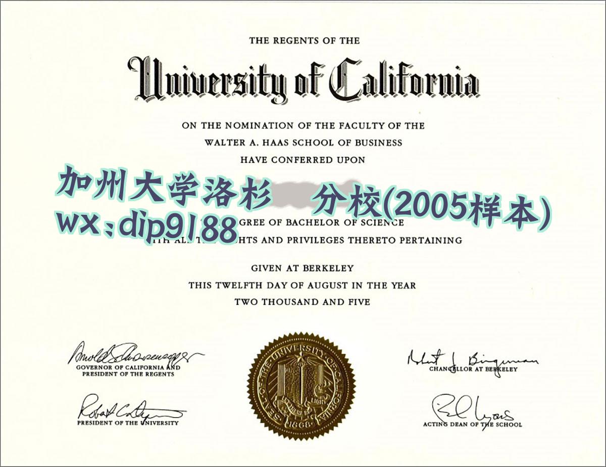 加州大学洛杉矶分校学历2005毕业证样本图