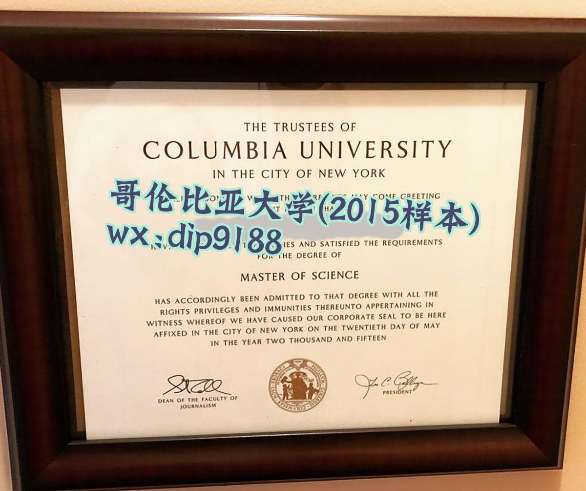 哥伦比亚大学学历2015毕业证样本图