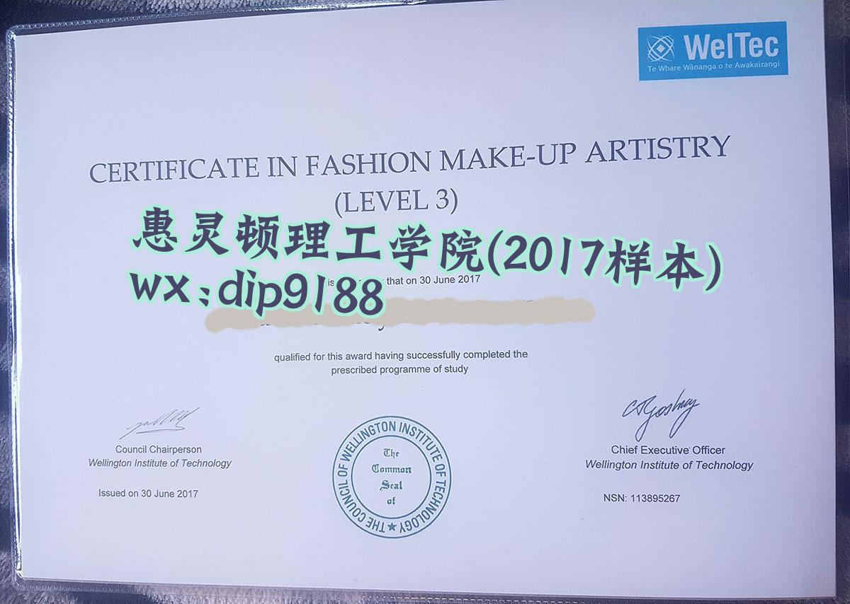惠灵顿理工学院学历2017毕业证样本图