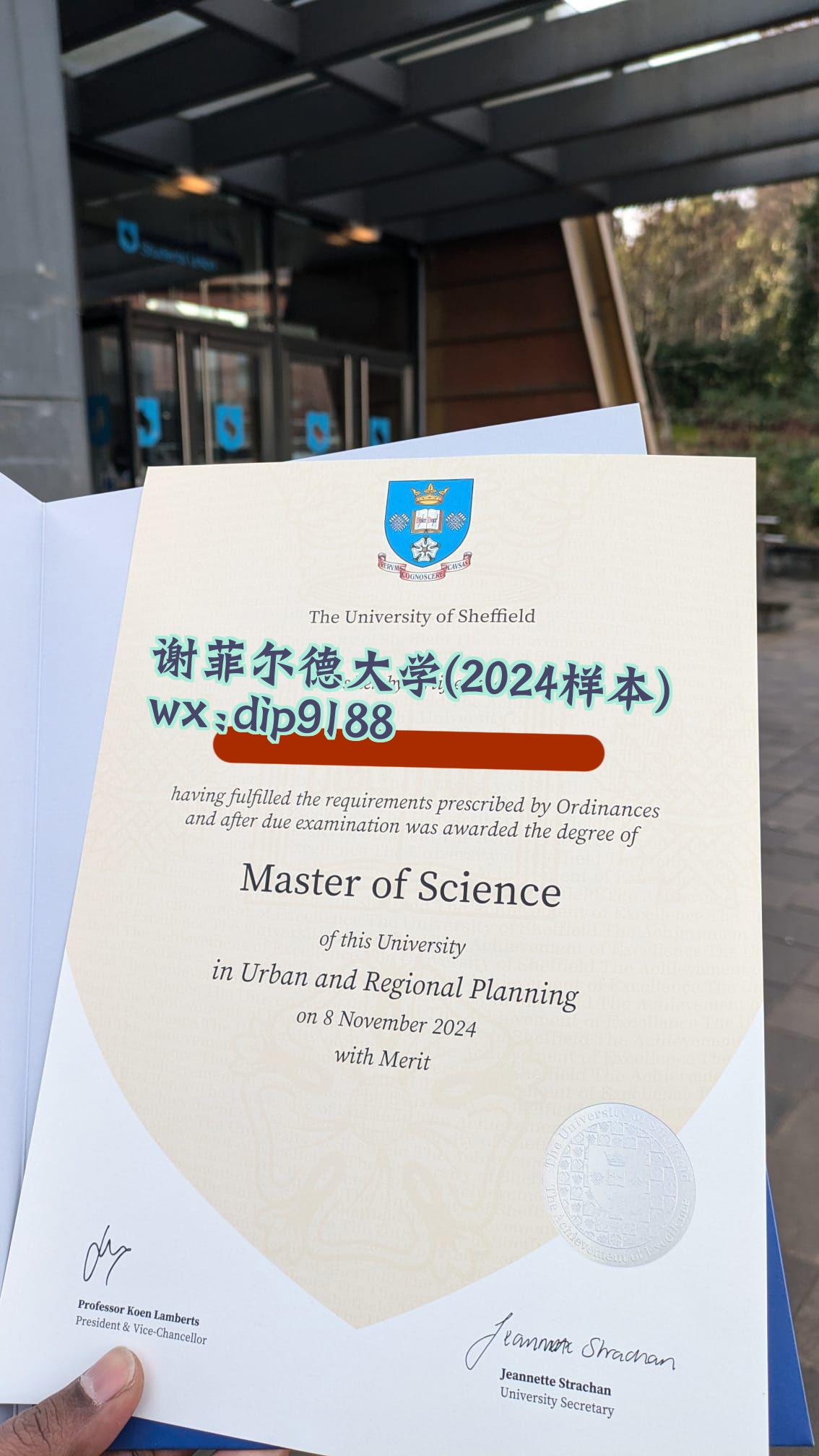 谢菲尔德大学学历2024毕业证样本图