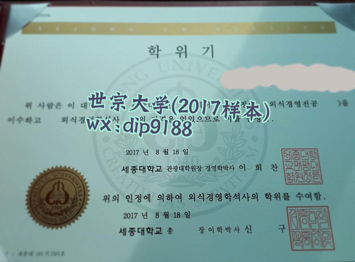 世宗大学学历2017毕业证样本图