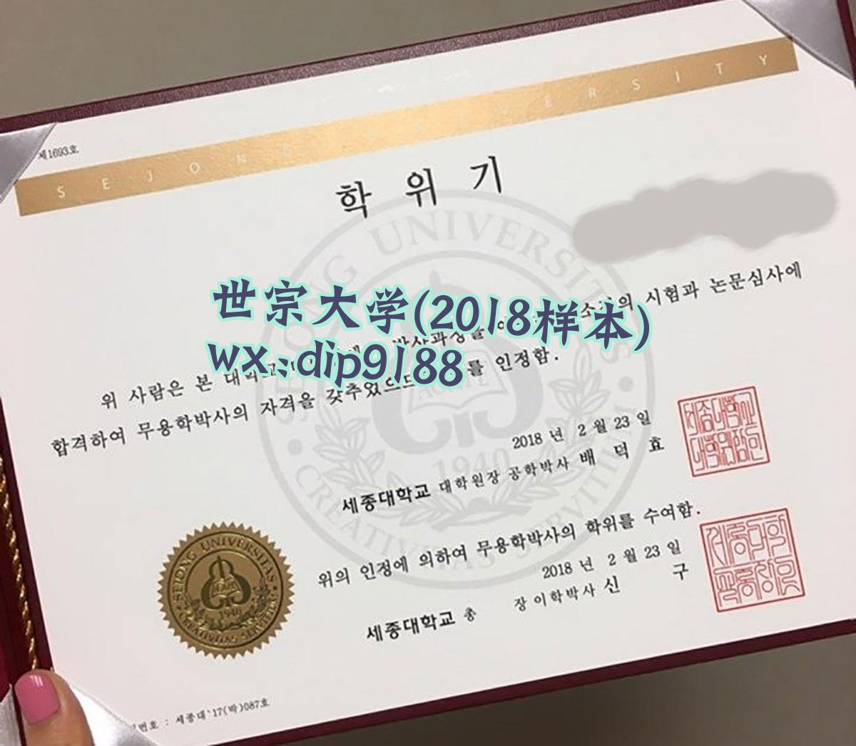 世宗大学学历2018毕业证样本图