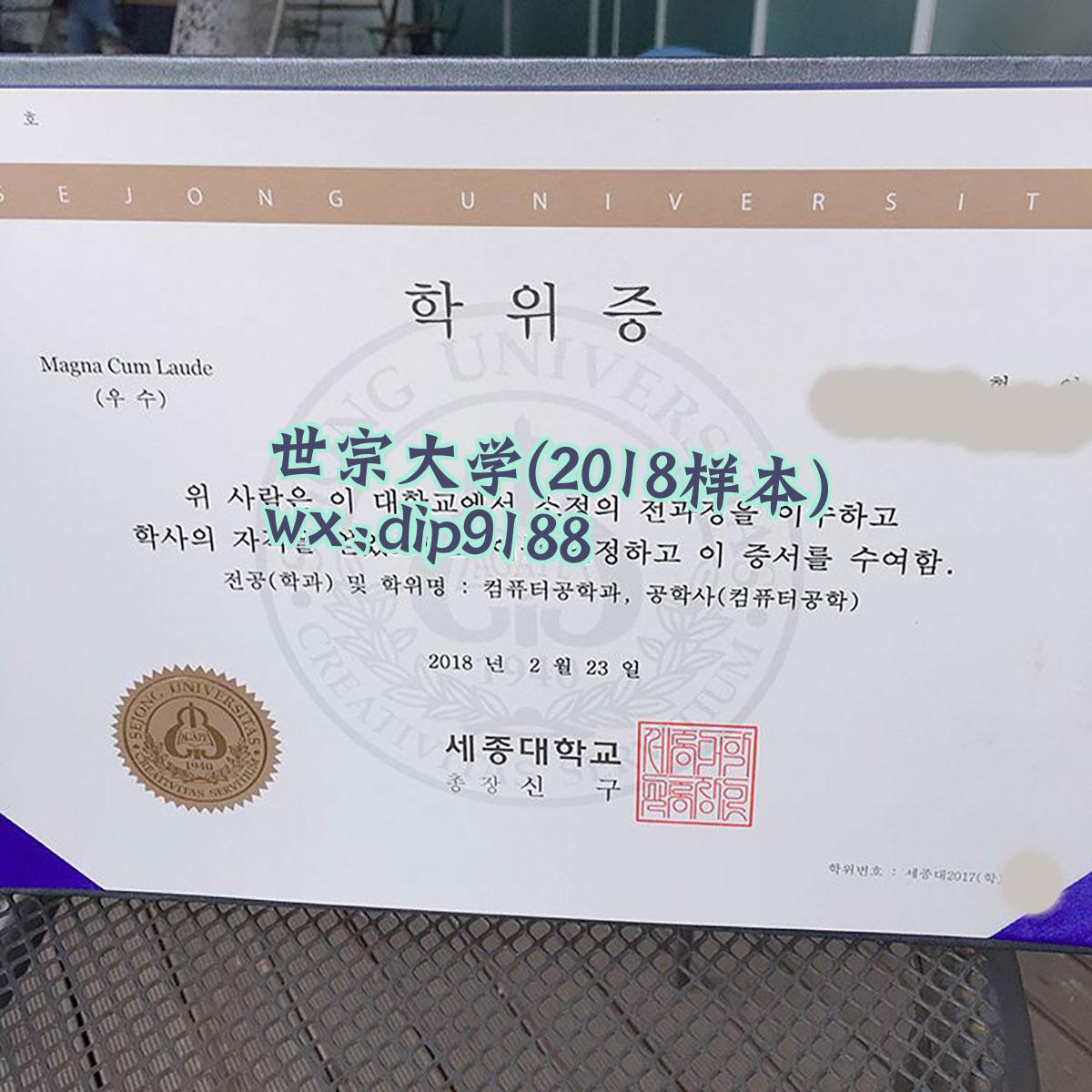 世宗大学学历2018毕业证样本图