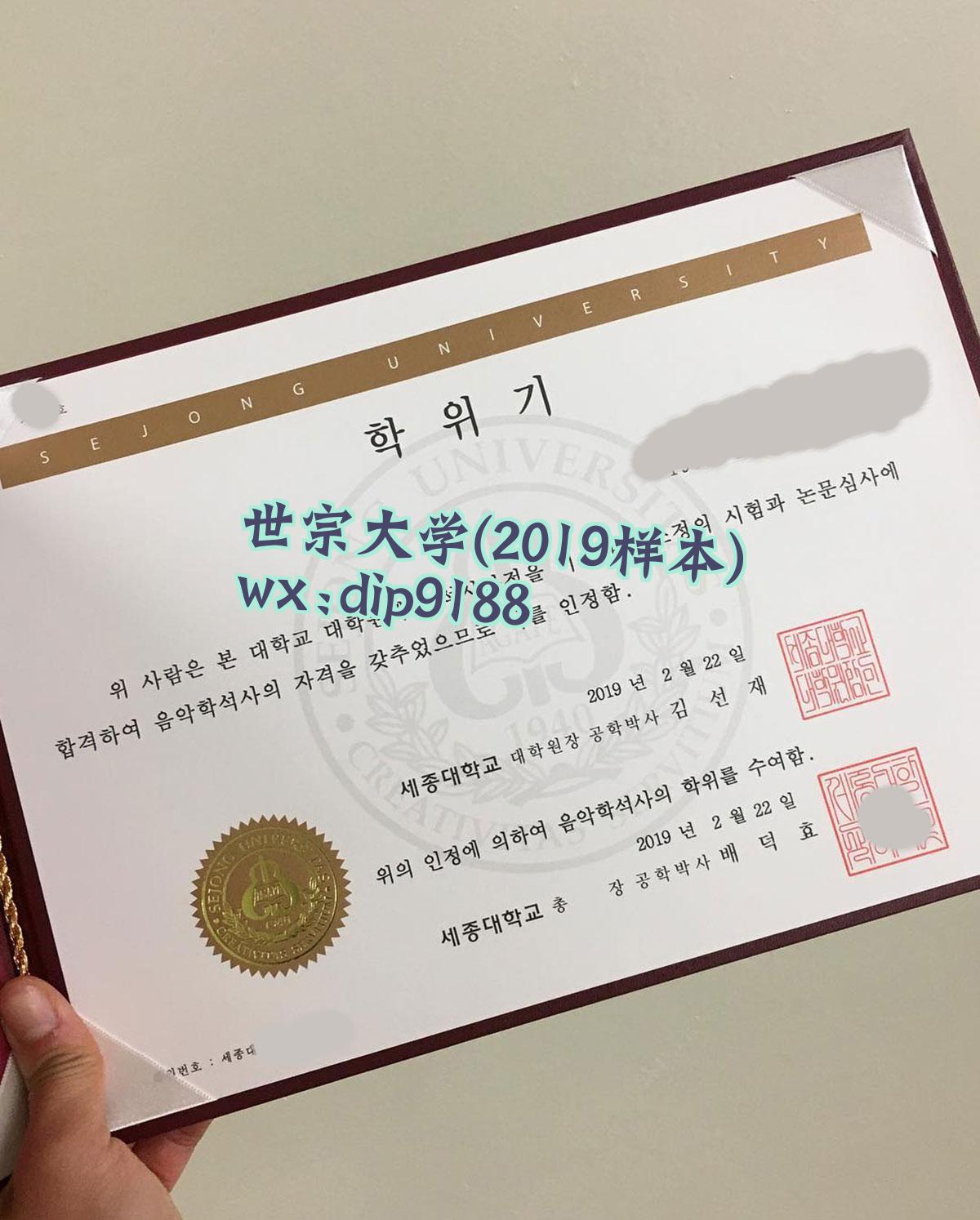 世宗大学学历2019毕业证样本图
