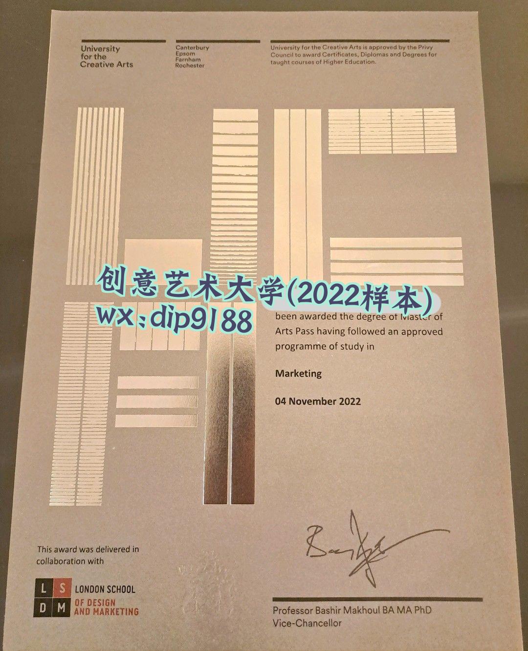 创意艺术大学学历2022毕业证样本图