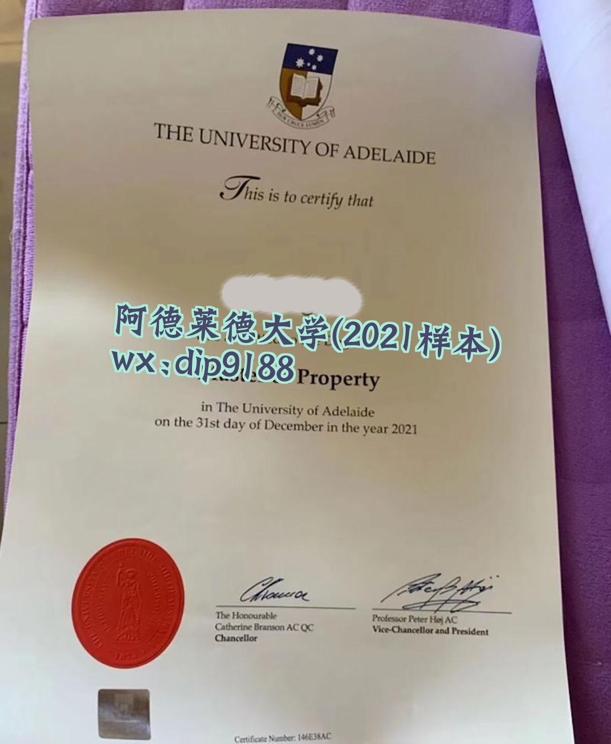 阿德莱德大学学历2021毕业证样本图