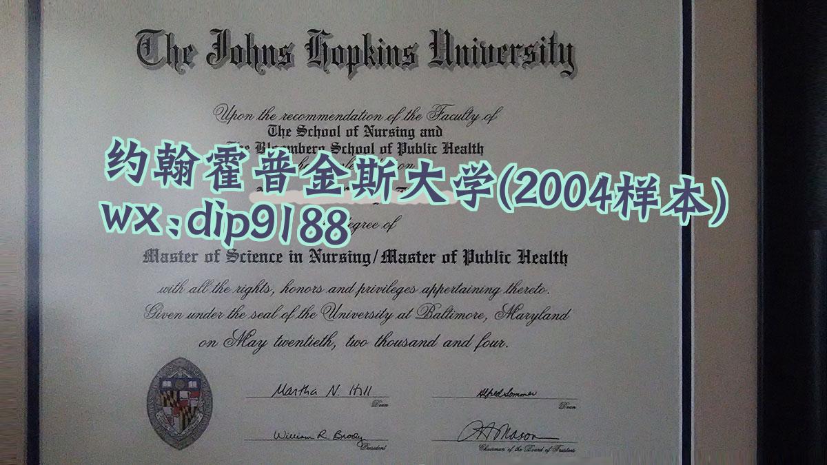 约翰霍普金斯大学学历2004毕业证样本图