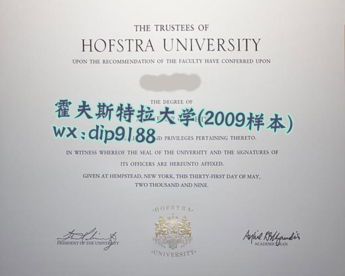 霍夫斯特拉大学学历2009毕业证样本图
