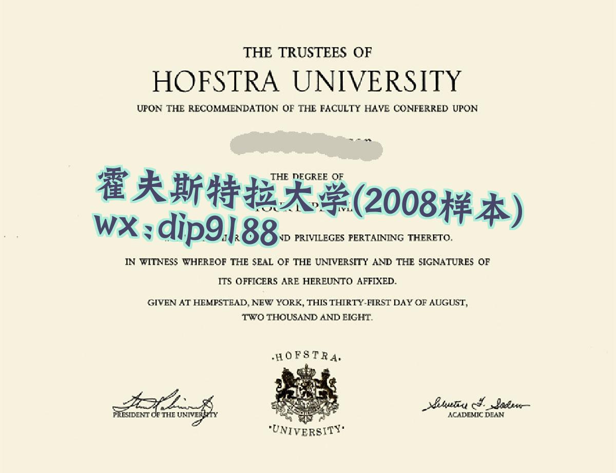 霍夫斯特拉大学学历2008毕业证样本图