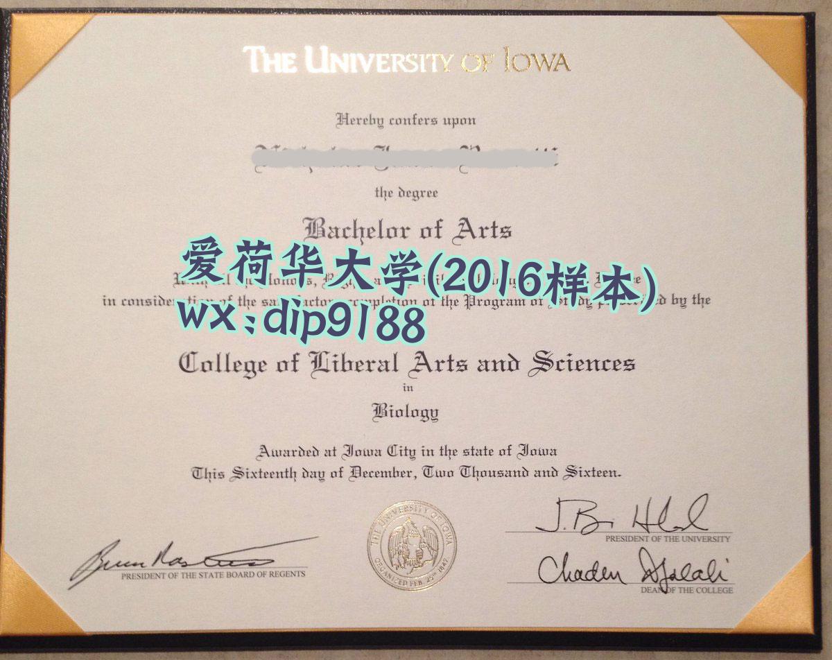 爱荷华大学学历2016毕业证样本图