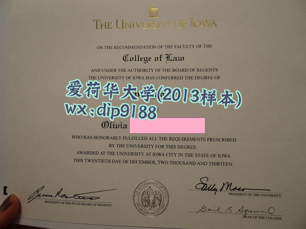 爱荷华大学学历2013毕业证样本图
