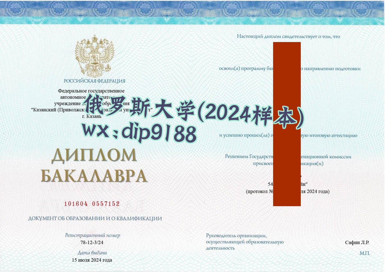 俄罗斯大学学历2024毕业证样本图片