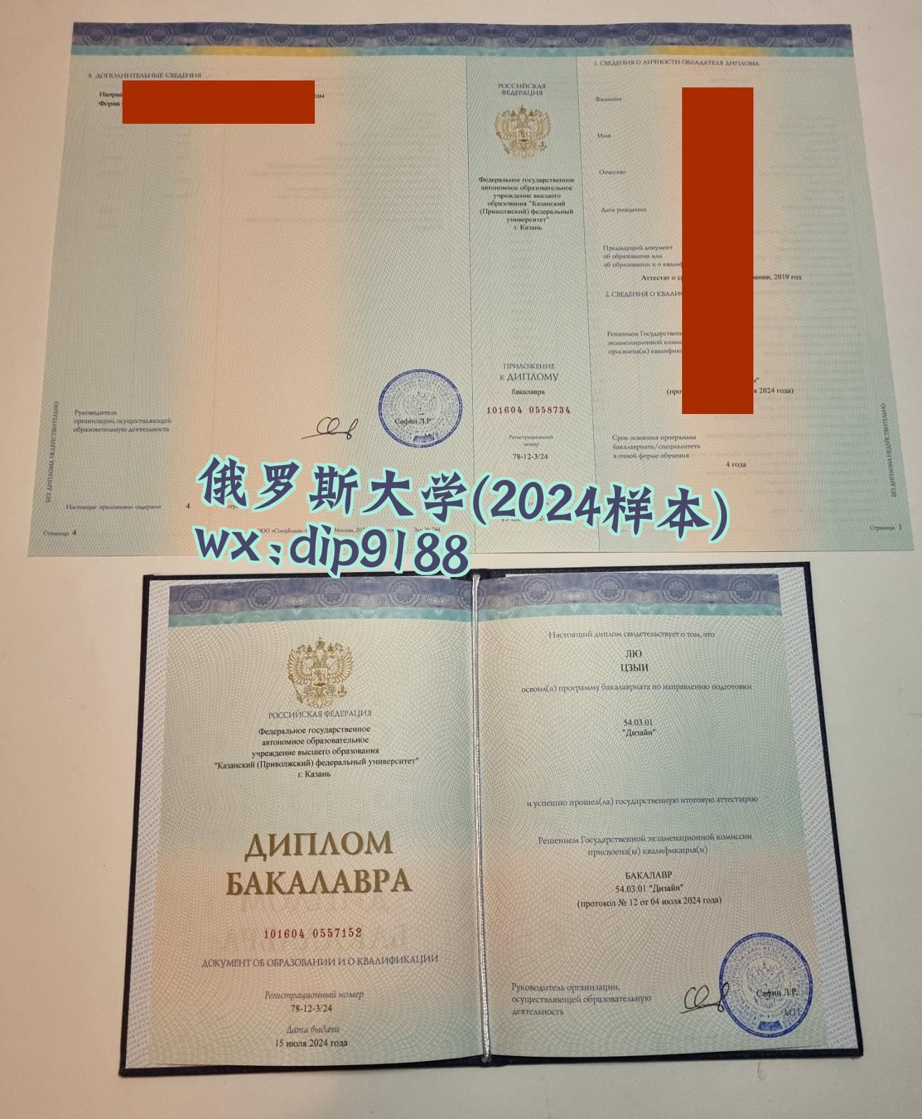 俄罗斯大学学历2024毕业证样本图片