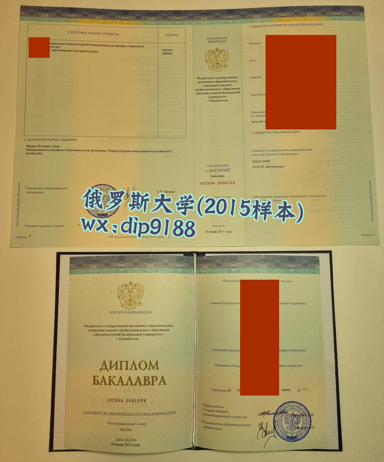 俄罗斯大学学历2015毕业证样本图片