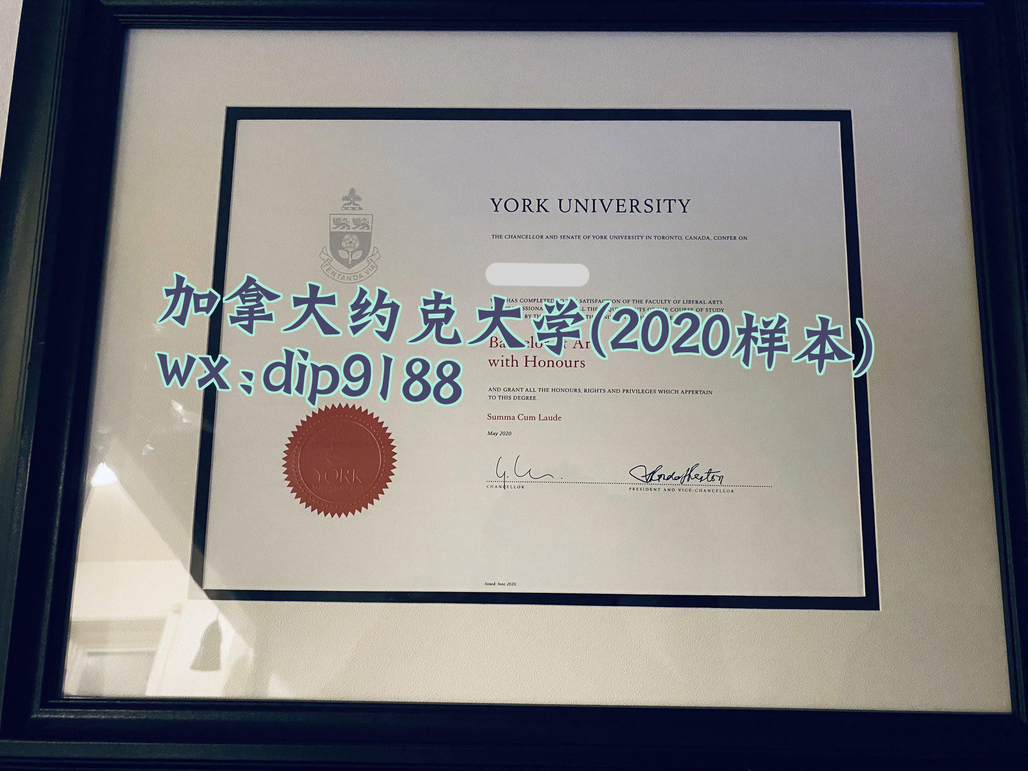 加拿大约克大学学历2020毕业证样本图