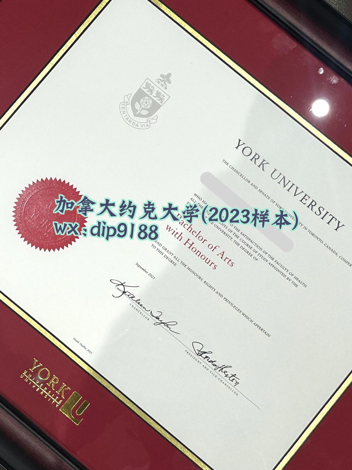 加拿大约克大学学历2023毕业证样本图