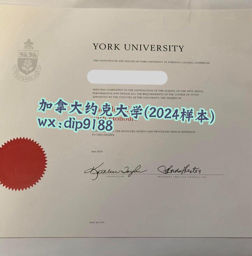 加拿大约克大学学历2024毕业证样本图
