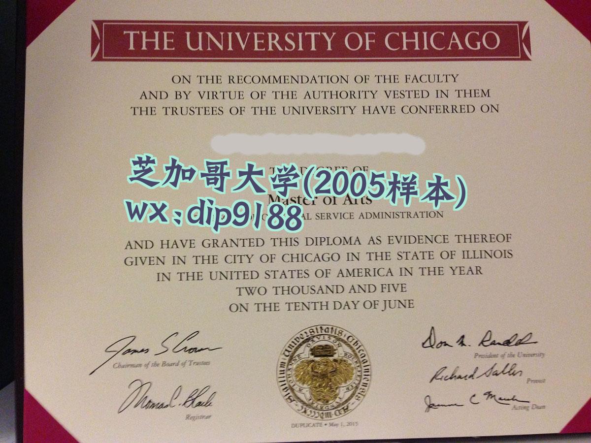 芝加哥大学学历2005毕业证样本图