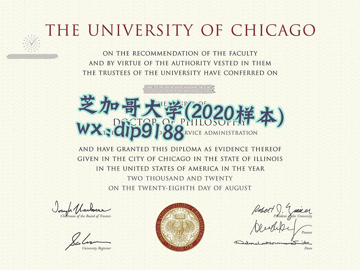 芝加哥大学学历2020毕业证样本图