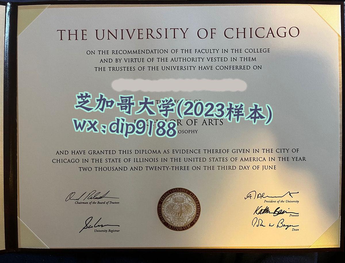 芝加哥大学学历2023毕业证样本图