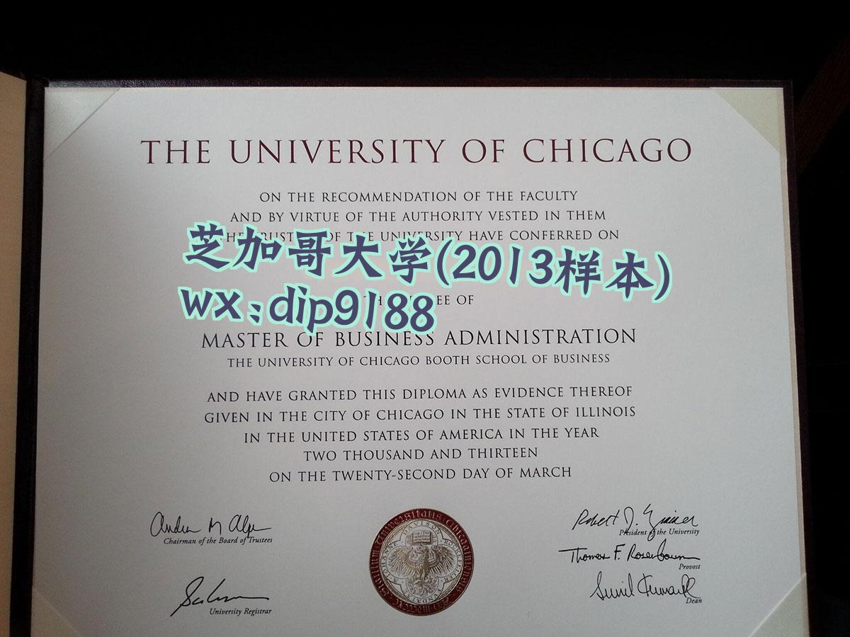 芝加哥大学学历2013毕业证样本图