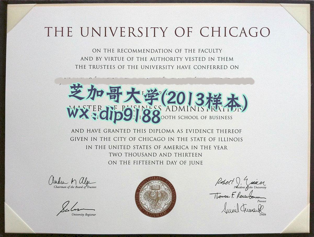 芝加哥大学学历2013毕业证样本图