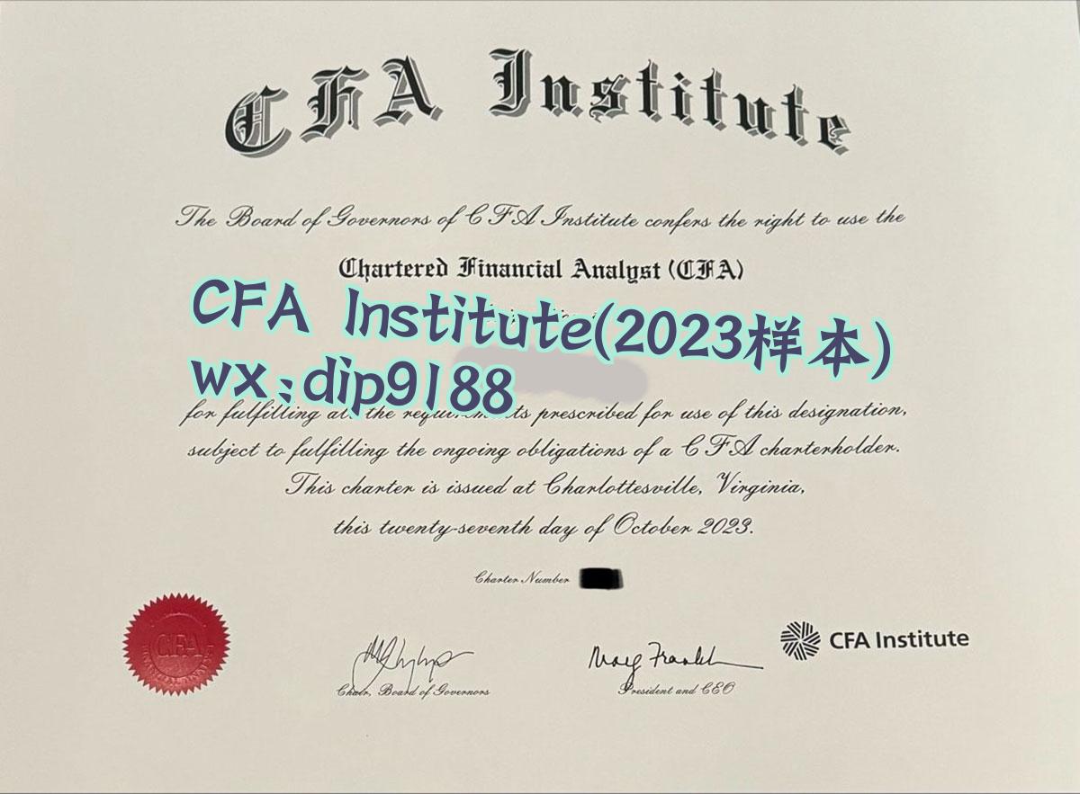 CFA Institute学历2023毕业证样本图