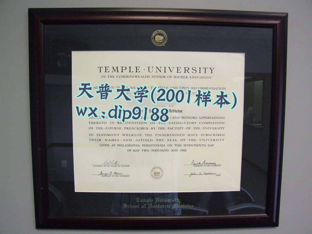 天普大学学历2001毕业证样本图