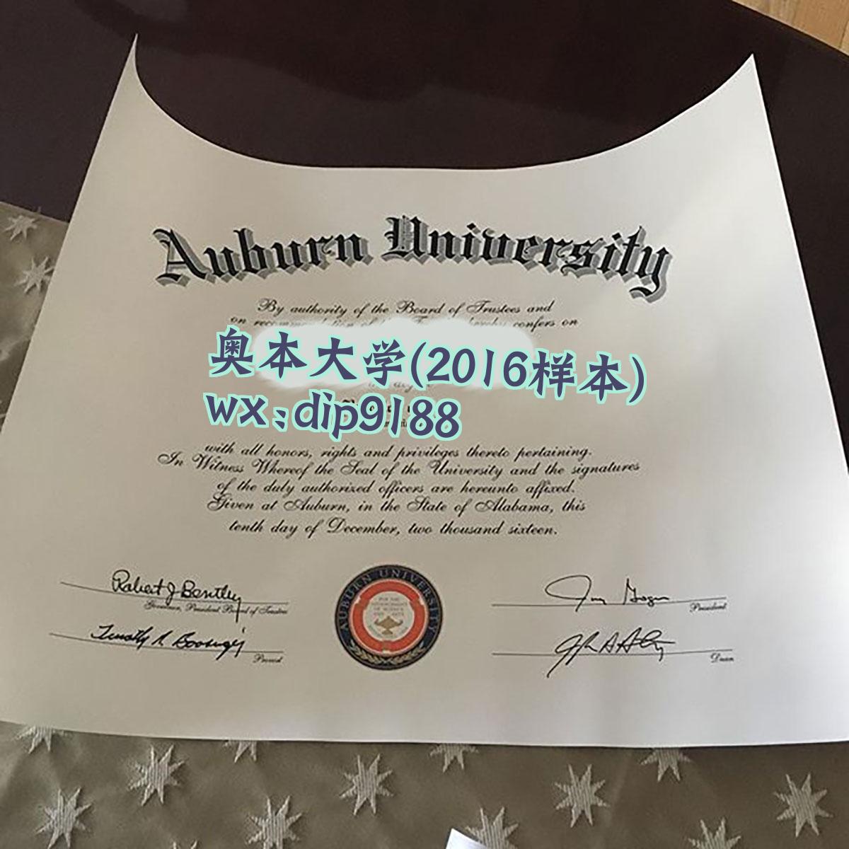 奥本大学学历2016毕业证样本图