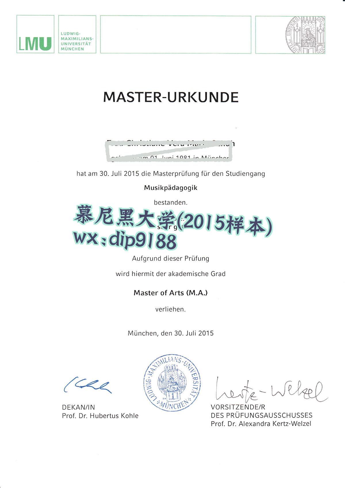 慕尼黑大学学历2015毕业证样本图