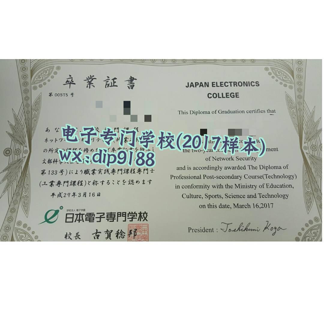 电子专门学校学历2017毕业证样本图