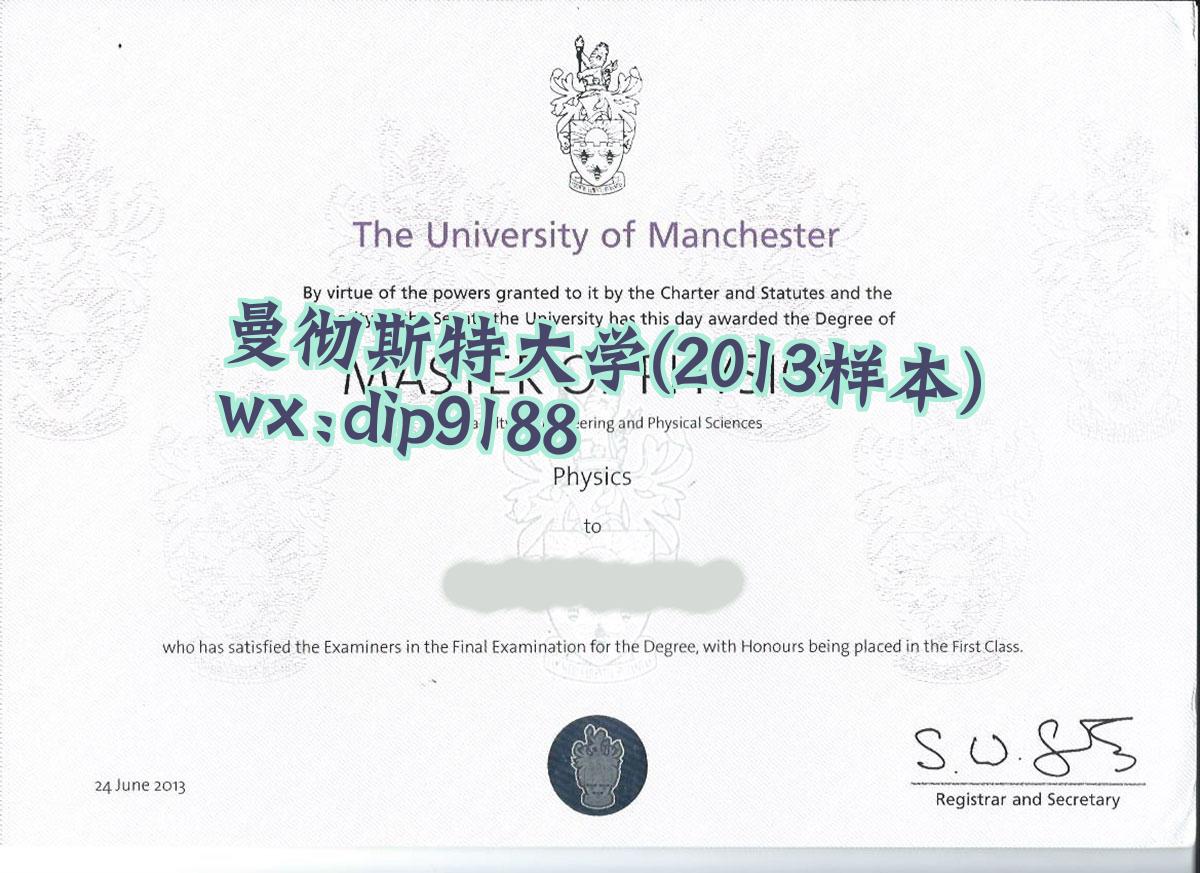 曼彻斯特大学学历2013毕业证样本图