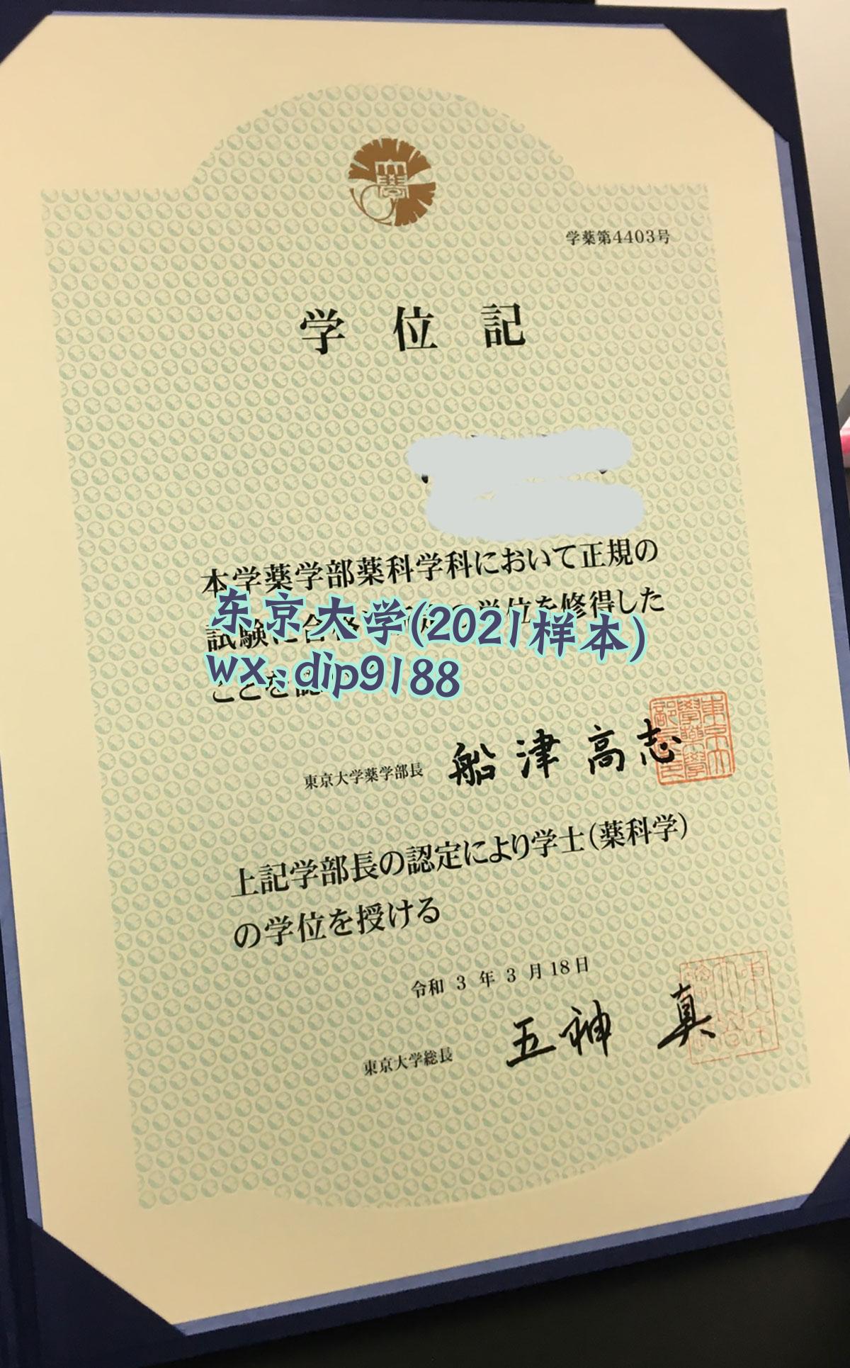 东京大学学历2021毕业证样本图