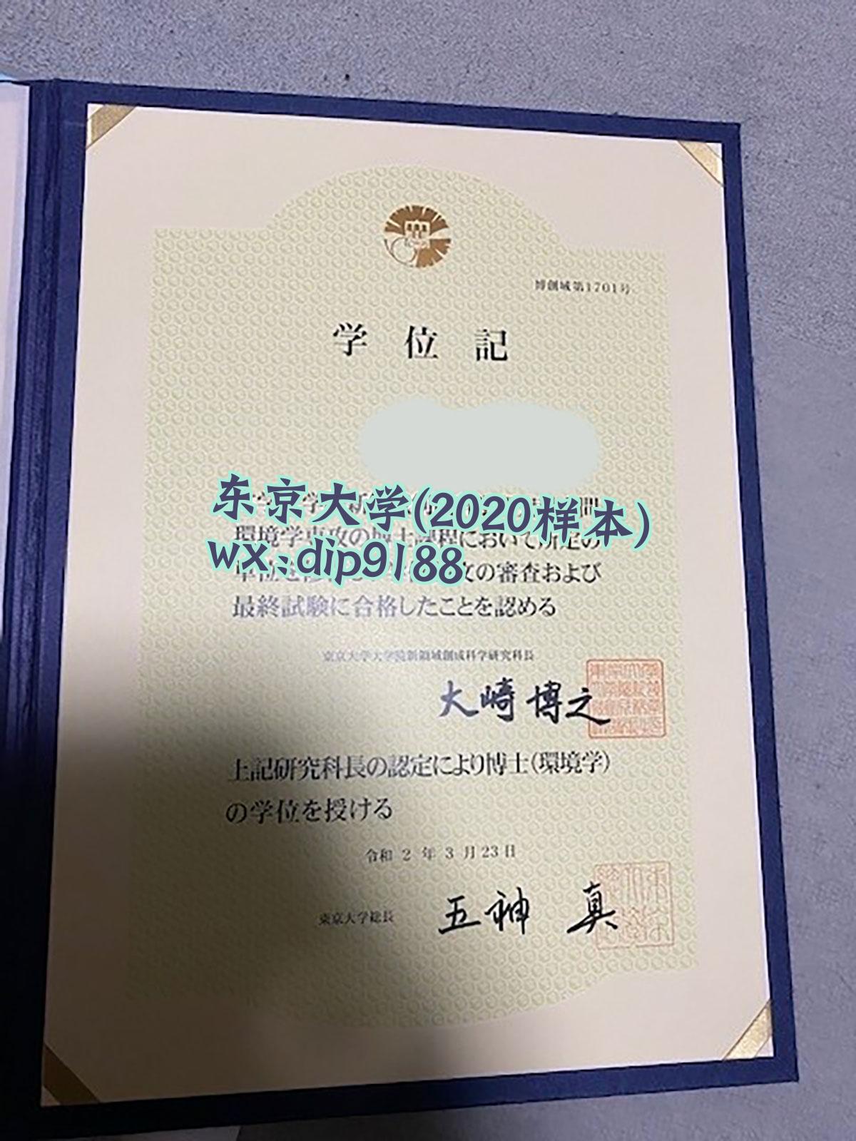 东京大学学历2020毕业证样本图