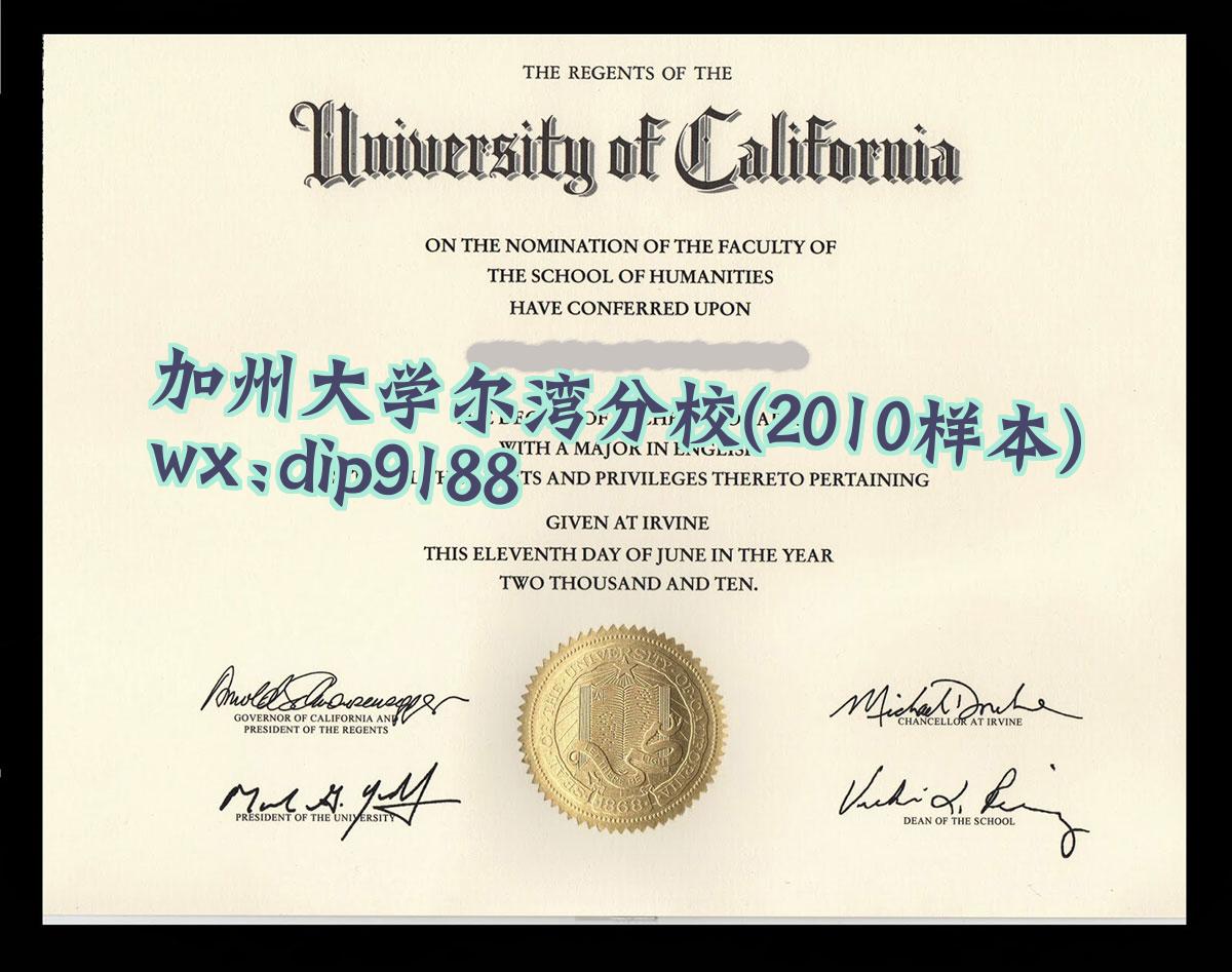 加州大学尔湾分校学历2010毕业证样本图