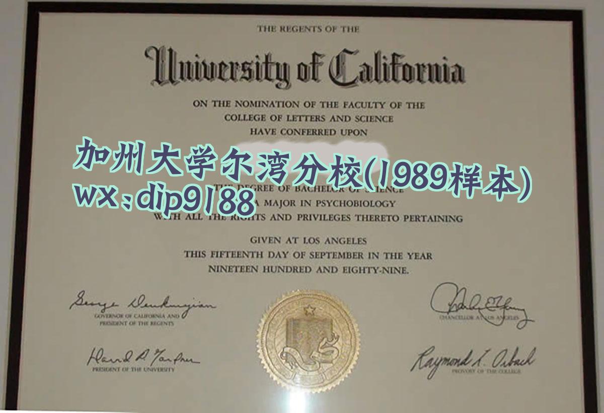 加州大学尔湾分校学历1989毕业证样本图